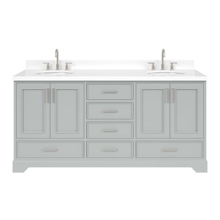Ariel Stafford 72" Free Standing Double Basin Vanity Set with Cabinet and Quartz Vanity Top Grey