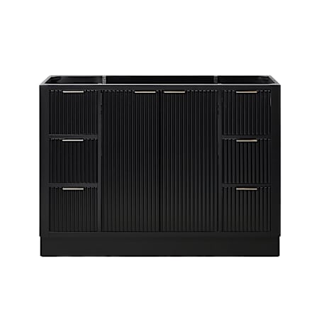 Ariel Milan 48" Single Free Standing Vanity Cabinet Only - Less Vanity Top Black / Brushed Nickel Hardware