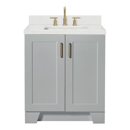 Ariel Taylor 30" Free Standing Single Basin Vanity Set with Cabinet, Quartz Vanity Top, and Rectangular Bathroom Sink Grey