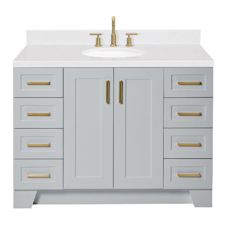 Ariel Taylor 48" Free Standing Single Basin Vanity Set with Cabinet, Quartz Vanity Top, and Oval Bathroom Sink Grey