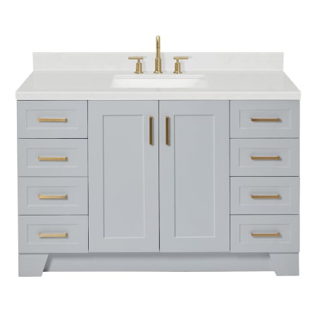 Ariel Taylor 54" Free Standing Single Basin Vanity Set with Cabinet, Quartz Vanity Top, and Rectangular Bathroom Sink Grey