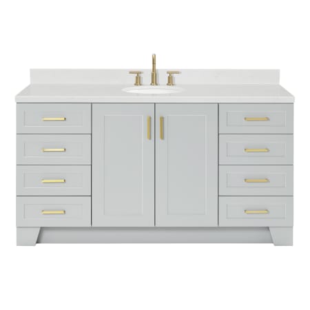 Ariel Taylor 66" Free Standing Single Basin Vanity Set with Cabinet, Quartz Vanity Top, and Oval Bathroom Sink Grey