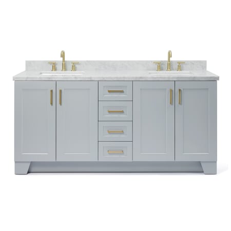 Ariel Taylor 73" Free Standing Double Basin Vanity Set with Cabinet and Marble Vanity Top Grey