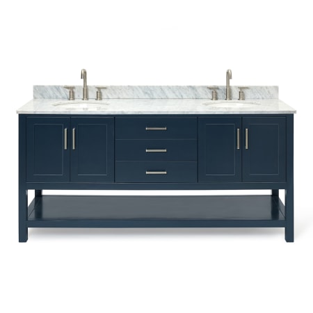 Ariel Magnolia 73" Free Standing Double Basin Vanity Set with Cabinet and Marble Vanity Top