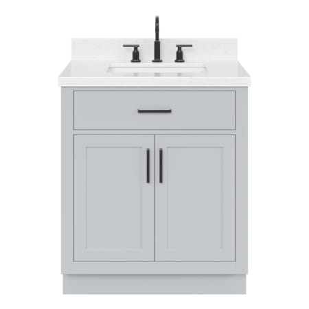 Ariel Hepburn 30" Free Standing Single Basin Vanity Set with Cabinet and Quartz Vanity Top Grey