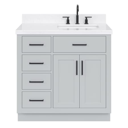 Ariel Hepburn 36" Free Standing Single Basin Vanity Set with Cabinet and Quartz Vanity Top Grey