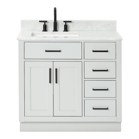 Ariel Hepburn 36" Free Standing Single Basin Vanity Set with Cabinet and Marble Vanity Top Grey
