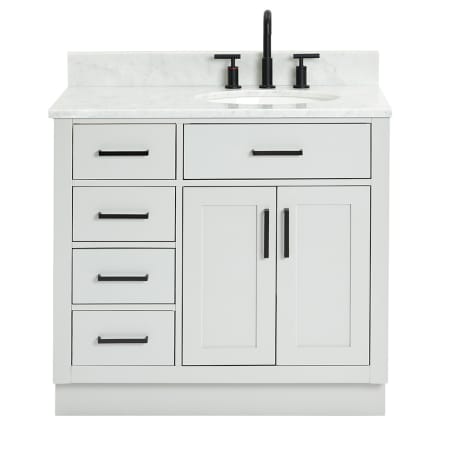 Ariel Hepburn 36" Free Standing Single Basin Vanity Set with Cabinet and Marble Vanity Top Grey