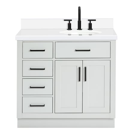 Ariel Hepburn 36" Free Standing Single Basin Vanity Set with Cabinet and Quartz Vanity Top Grey
