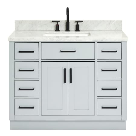 Ariel Hepburn 43" Free Standing Single Basin Vanity Set with Cabinet and Marble Vanity Top Grey