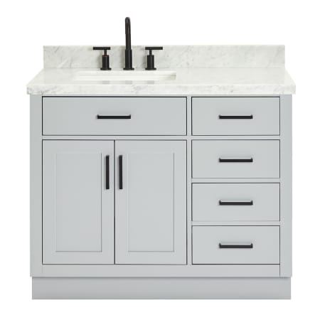 Ariel Hepburn 42" Free Standing Single Basin Vanity Set with Cabinet and Marble Vanity Top Grey