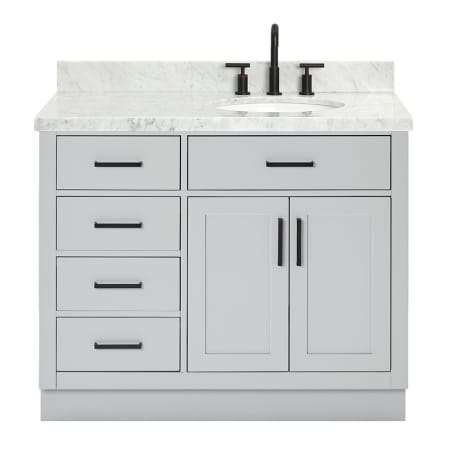 Ariel Hepburn 43" Free Standing Single Basin Vanity Set with Cabinet and Marble Vanity Top Grey