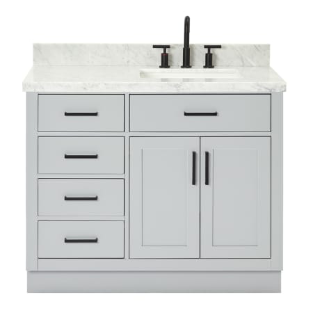 Ariel Hepburn 43" Free Standing Single Basin Vanity Set with Cabinet and Marble Vanity Top Grey