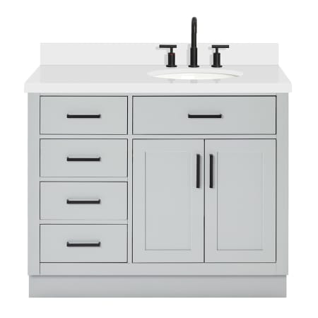 Ariel Hepburn 43" Free Standing Single Basin Vanity Set with Cabinet and Quartz Vanity Top Grey