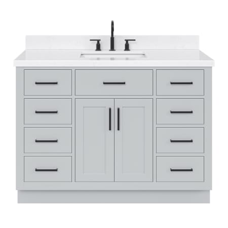 Ariel Hepburn 48" Free Standing Single Basin Vanity Set with Cabinet, Quartz Vanity Top, and Rectangular Bathroom Sink Grey