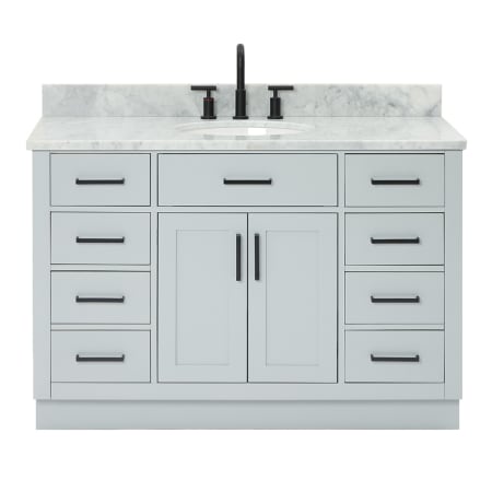 Ariel Hepburn 48" Free Standing Single Basin Vanity Set with Cabinet and Marble Vanity Top Grey