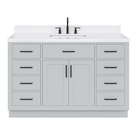 Ariel Hepburn 54" Free Standing Single Basin Vanity Set with Cabinet, Quartz Vanity Top, and Rectangular Bathroom Sink Grey