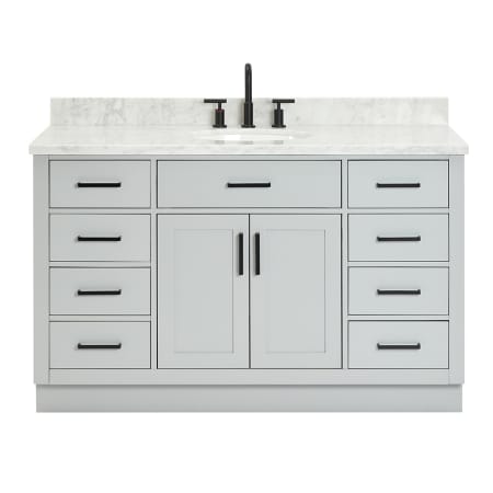 Ariel Hepburn 54" Free Standing Single Basin Vanity Set with Cabinet and Marble Vanity Top Grey