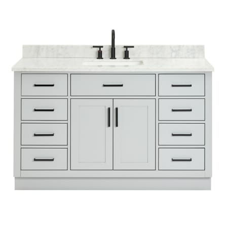 Ariel Hepburn 54" Free Standing Single Basin Vanity Set with Cabinet and Marble Vanity Top Grey