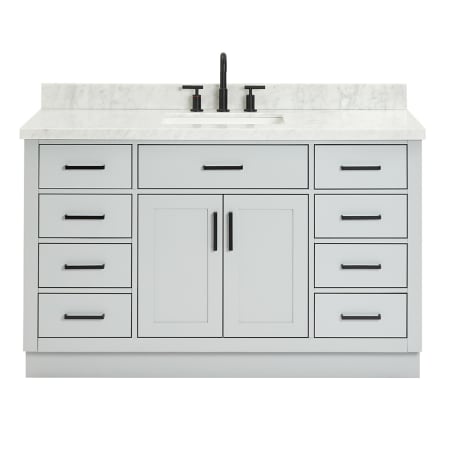 Ariel Hepburn 55" Free Standing Single Basin Vanity Set with Cabinet, Marble Vanity Top, and Rectangular Sink Grey
