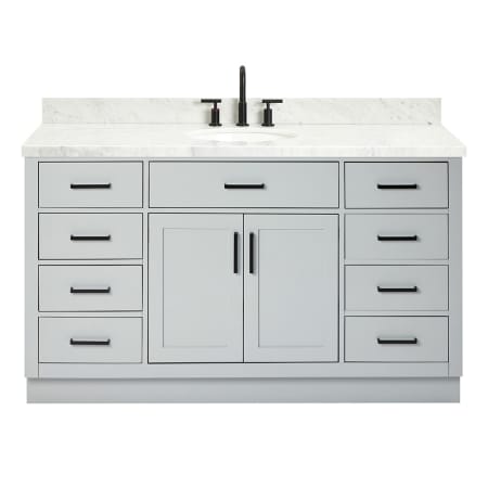 Ariel Hepburn 60" Free Standing Single Basin Vanity Set with Cabinet and Marble Vanity Top Grey