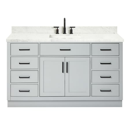Ariel Hepburn 61" Free Standing Single Basin Vanity Set with Cabinet and Marble Vanity Top Grey
