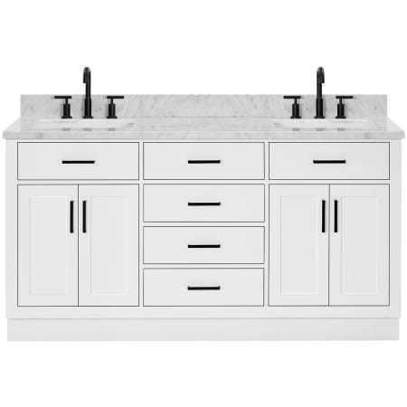 Ariel Hepburn 66" Thick Carrara Marble Vanity Top White