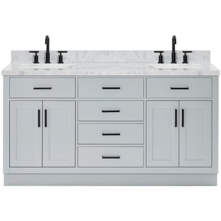 Ariel Hepburn 67" Free Standing Double Basin Vanity Set with Cabinet and Marble Vanity Top Grey