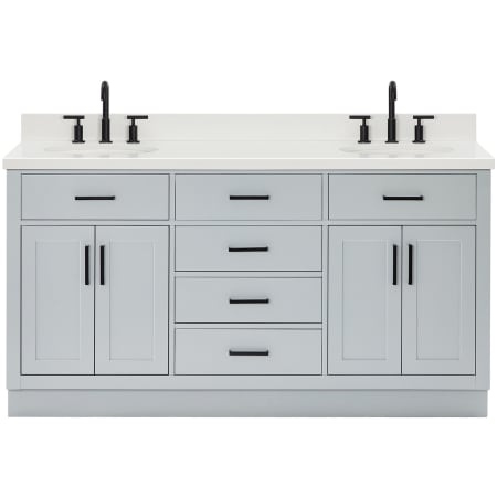 Ariel Hepburn 66" Thick White Quartz Vanity Top Grey