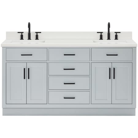 Ariel Hepburn 66" Thick White Quartz Vanity Top Grey