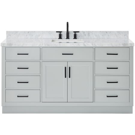 Ariel Hepburn 66" Thick Carrara Marble Vanity Top Grey