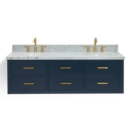 Ariel Hutton 61" Wall Mounted Double Basin Vanity Set with Cabinet and Marble Vanity Top
