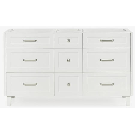 Ariel Monroe 60" Double Sink Base Cabinet White