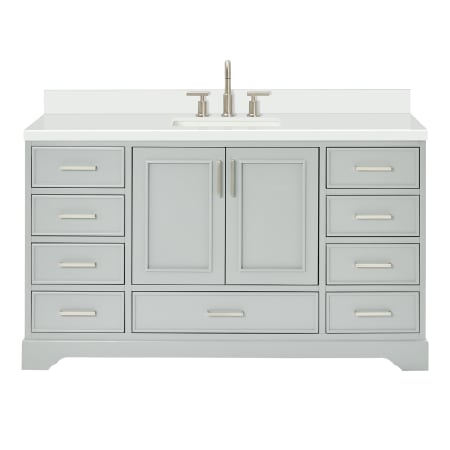 Ariel Stafford 60" Free Standing Single Basin Vanity Set with Cabinet and Quartz Vanity Top Grey