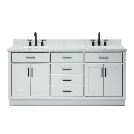 Ariel Hepburn 72" Free Standing Double Basin Vanity Set with Cabinet and Marble Vanity Top Grey
