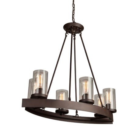 Artcraft Lighting Melno Park 6 Light 32" Wide Pillar Candle Linear Chandelier Dark Chocolate
