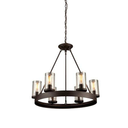 Artcraft Lighting Melno Park 6 Light 26" Wide Pillar Candle Style Chandelier Dark Chocolate