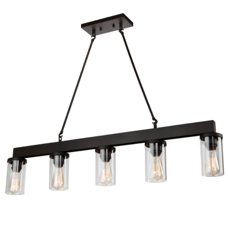 Artcraft Lighting Menlo Park 5 Light 42" Wide Pillar Candle Linear Chandelier Oil Rubbed Bronze