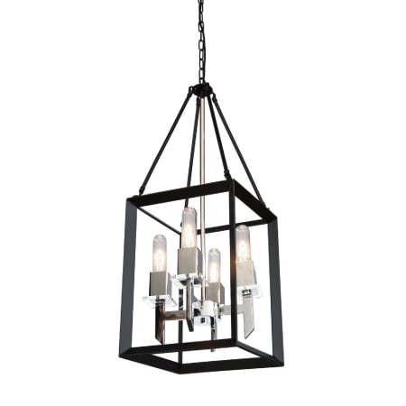 Artcraft Lighting Vineyard 4 Light 12" Wide Taper Candle Square Chandelier Black / Chrome