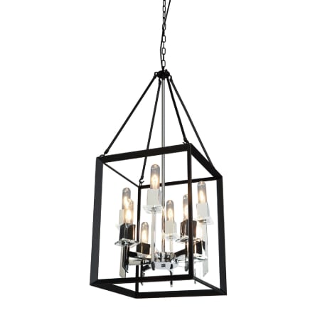 Artcraft Lighting Vineyard 8 Light 16" Wide Taper Candle Square Chandelier Black / Chrome