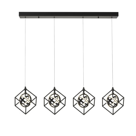 Artcraft Lighting Tulip 4 Light 44" Wide LED Abstract Linear Pendant Matte Black