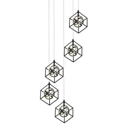 Artcraft Lighting Tulip 5 Light 24" Wide LED Abstract Multi Light Pendant Matte Black