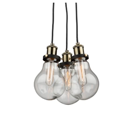Artcraft Lighting Edison 3 Light 11" Wide Suspension Multi Light Pendant Matte Black