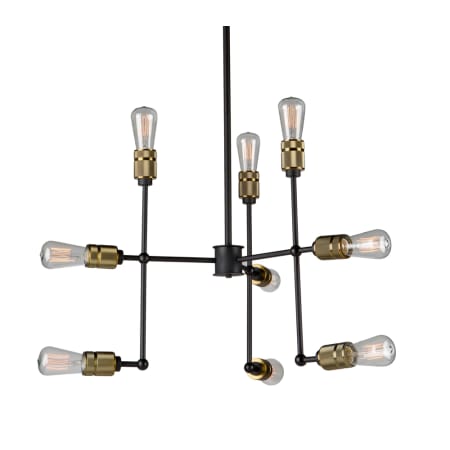 Artcraft Lighting Jersey 9 Light Chandelier Vintage Brass