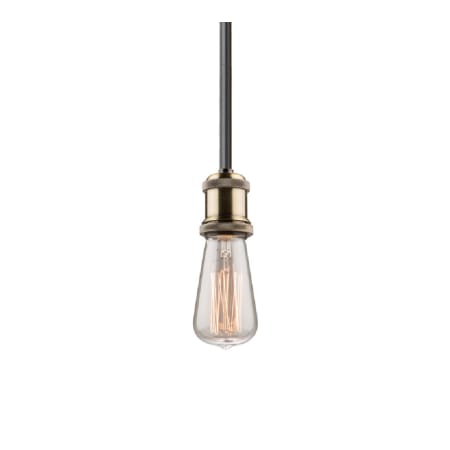 Artcraft Lighting Tribeca 4" Wide Mini Pendant Matte Black / Satin Brass