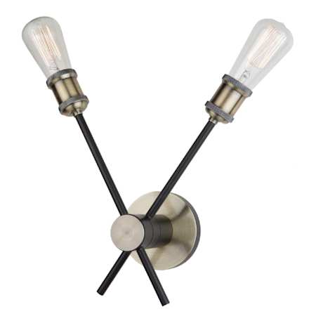 Artcraft Lighting Tribeca 2 Light 6-1/2" Wide Wall Sconce Matte Black / Satin Brass