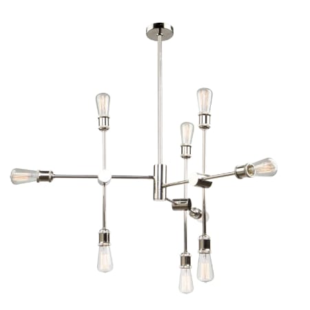Artcraft Lighting Tribeca 9 Light 35" Wide Abstract Sputnik Chandelier Polished Nickel