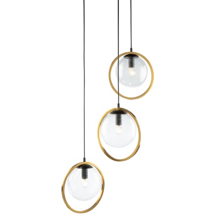 Artcraft Lighting Lugano 3 Light 17" Wide Multi Light Pendant Black / Vintage Brass