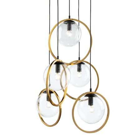 Artcraft Lighting Lugano 5 Light 17" Wide Multi Light Pendant Black / Vintage Brass