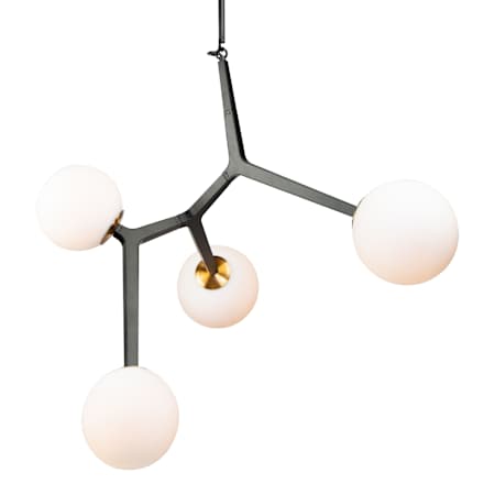 Artcraft Lighting Ravello 4 Light 42" Wide Abstract Pendant Black / Harvest Brass